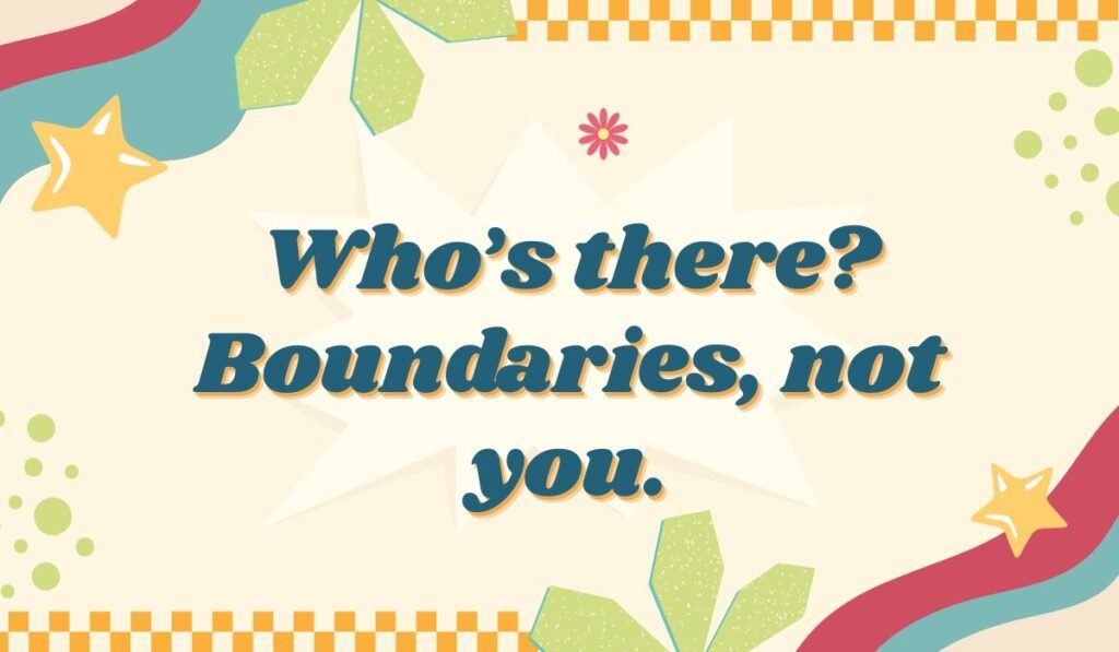 Funny boundaries knock knock owl pun graphic