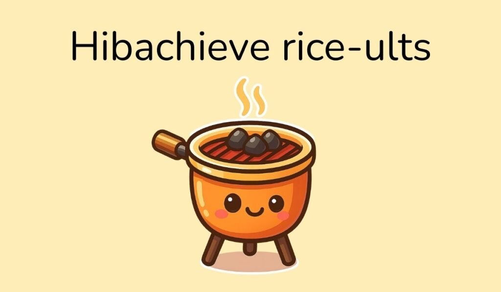 Hibachieve rice-ults – Smiling hibachi grill with steam and hot coals, playful pun for food lovers.