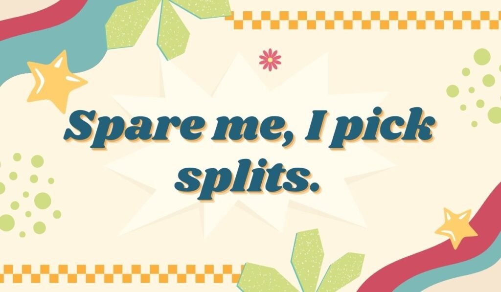 Bowling pun graphic – spare me I pick splits with colorful playful design