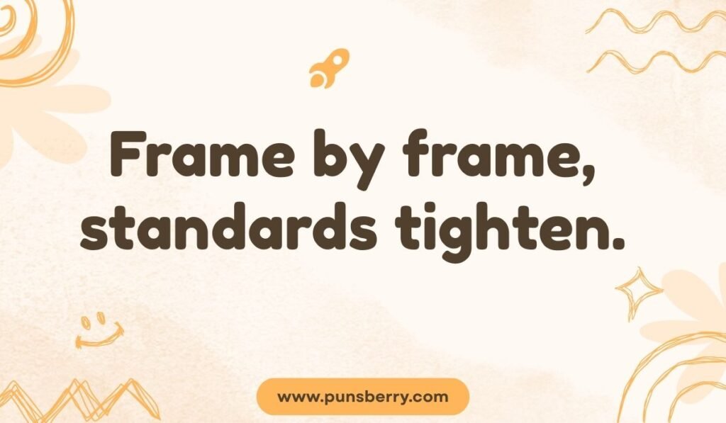 Bowling pun poster – frame by frame standards tighten with cheerful abstract design