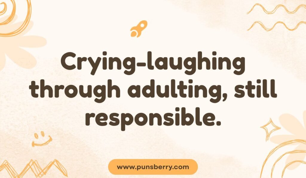Crying laughing emoji pun about adulting responsibly Peach emoji pun with boundaries before produce joke