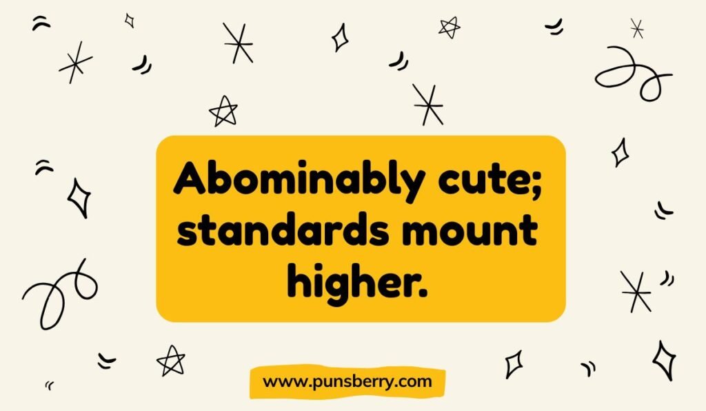Abominably cute Yeti pun – mountain standards wordplay in funny snow monster style.