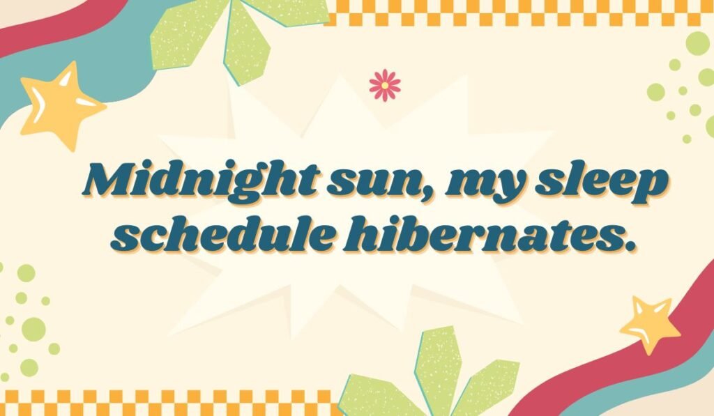 Alaska Midnight Sun pun about a disrupted sleep schedule